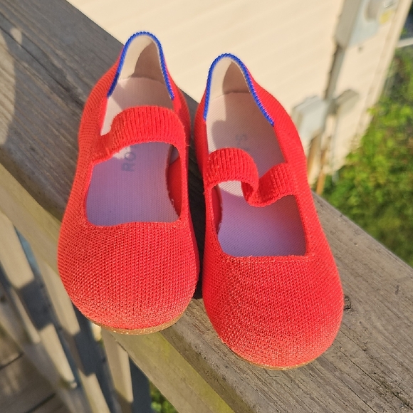 Rothy’s Kids Mary Jane Flats Red Blue Trim Size 13 Washable Sustainable Shoes - Picture 1 of 6